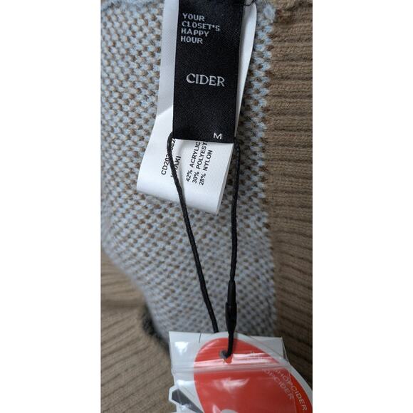 Cider Khaki Argyle Knit Grandpa Cardigan Sweater V-Neck Preppy Aesthetic M NWT - Picture 8 of 9